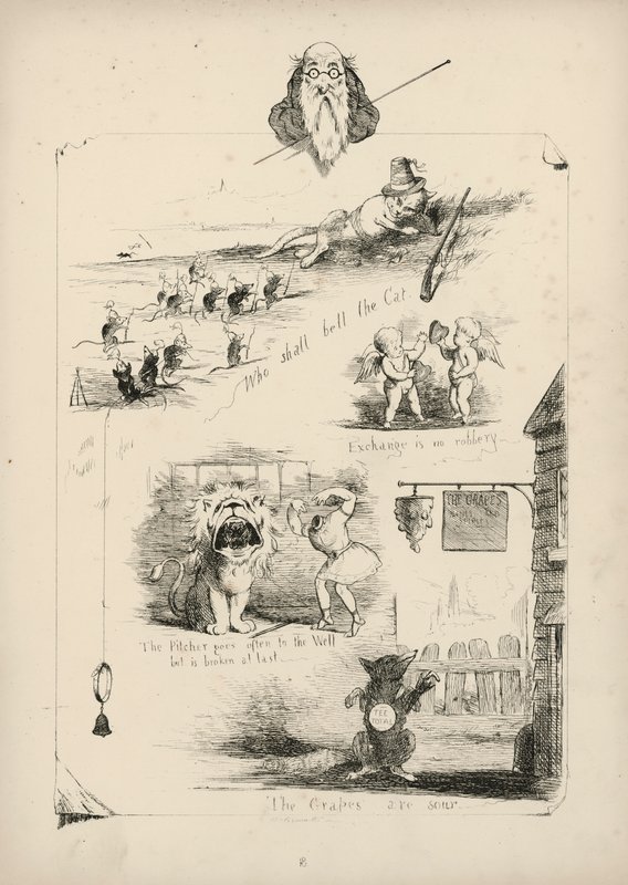 Page de Proverbes avec illustrations - Charles Henry (after) Bennett