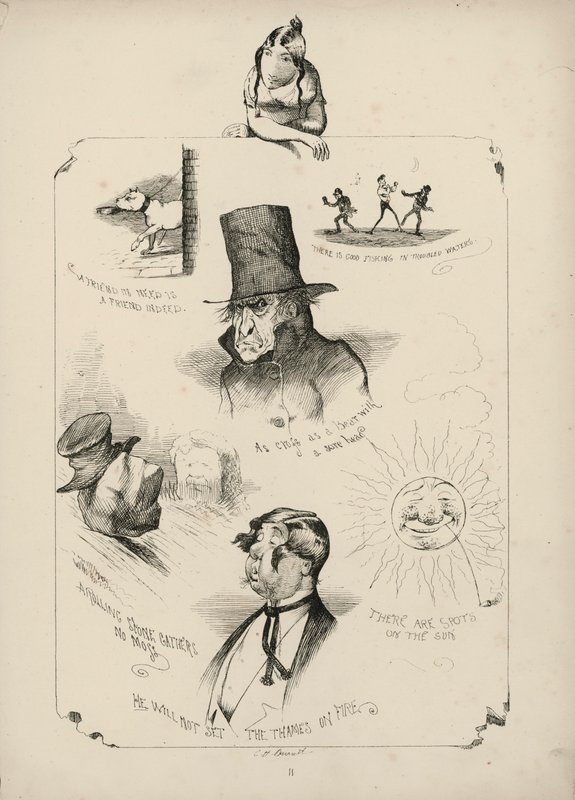 Page des Proverbes avec des illustrations de Charles H Bennett - Charles Henry (after) Bennett