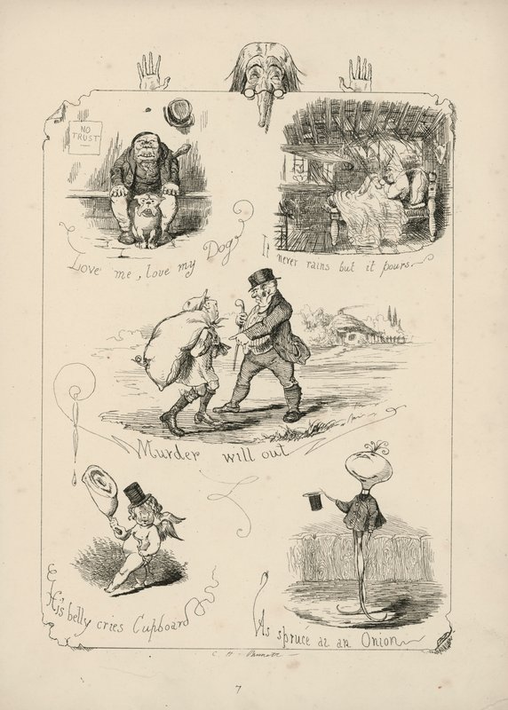 Page des Proverbes avec des illustrations de Charles H Bennett - Charles Henry (after) Bennett