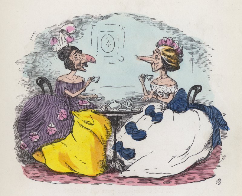 Deux femmes au grand nez buvant du thé - Charles Henry (after) Bennett