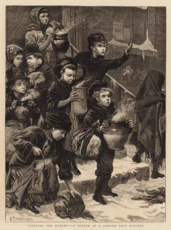 Nourrir les affamés, une esquisse dans une soupe populaire de Londres - Charles J. Staniland