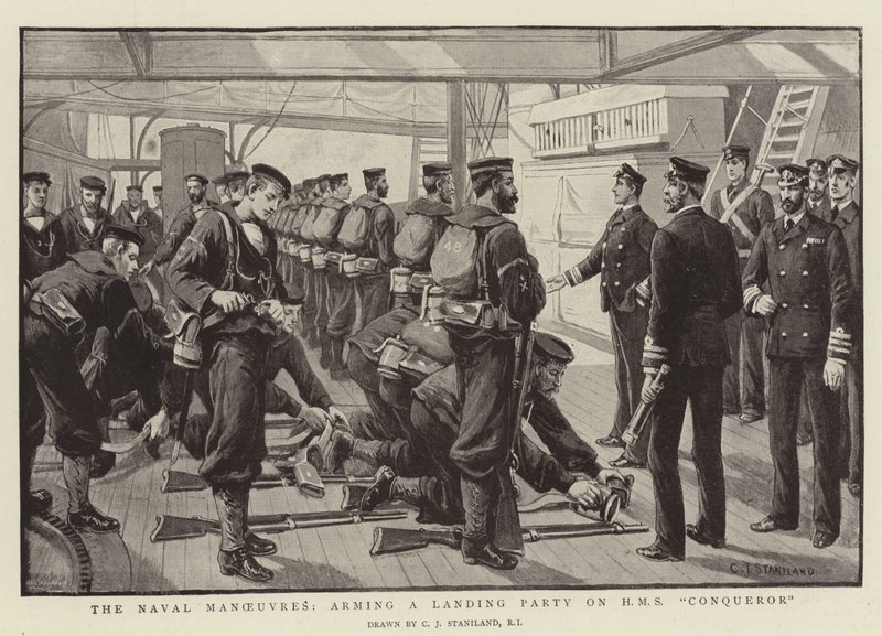 Les manœuvres navales, armement d