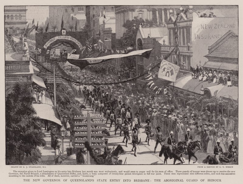Entrée officielle du nouveau gouverneur du Queensland à Brisbane, la garde d