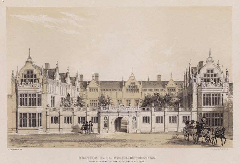 Rushton Hall, Northamptonshire, érigé par Sir Thomas Tresham, à l