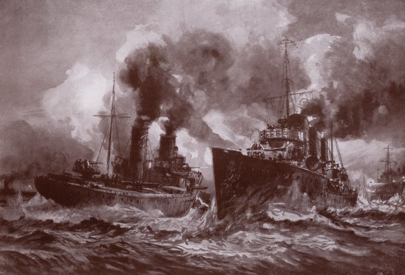 Un combat avec un destroyer - Charles John de (after) Lacy