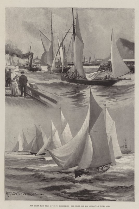 La course de yachts de Douvres à Heligoland, le départ pour la Coupe de l
