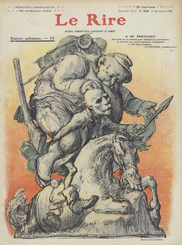 Caricature du Premier ministre français Charles de Freycinet. Illustration pour Le Rire - Charles Leandre
