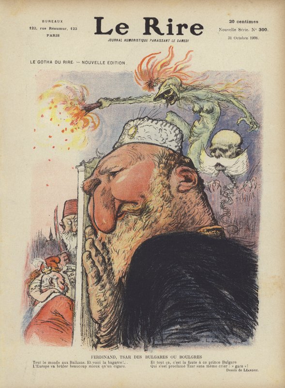 Caricature du tsar Ferdinand Ier de Bulgarie. Illustration pour Le Rire - Charles Leandre