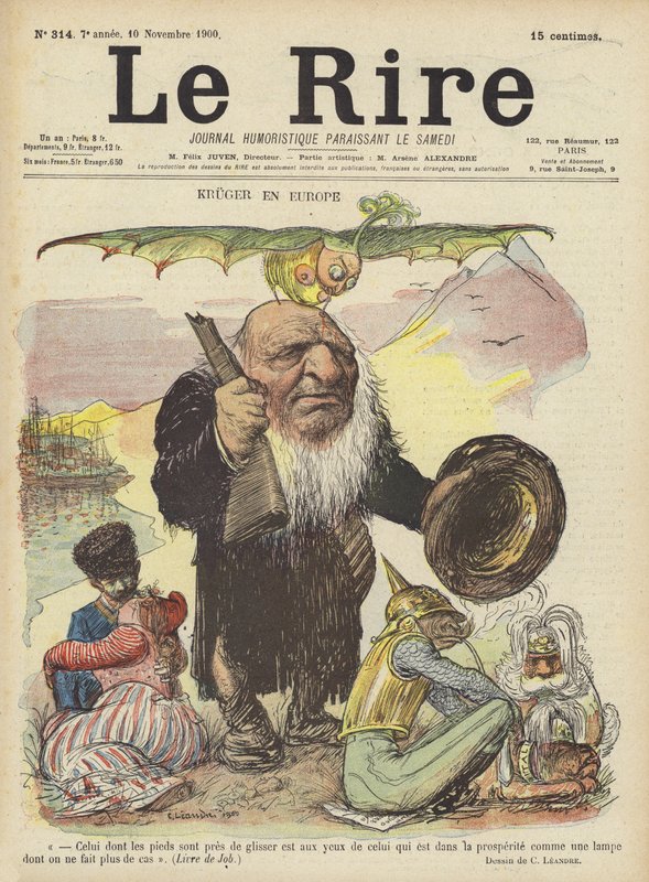 Paul Kruger, Illustration pour Le Rire - Charles Leandre