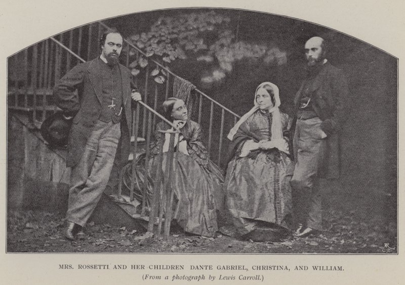 Mme Rossetti et ses enfants Dante Gabriel, Christina et William - Charles Lutwidge Dodgson