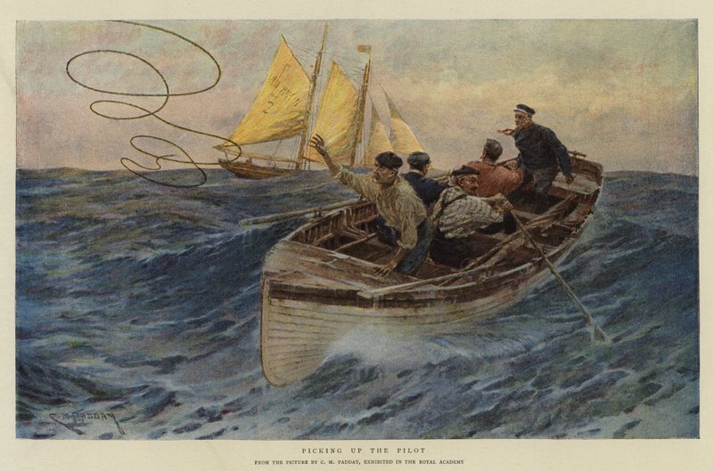 Ramasser le pilote (chromolitho) - Charles Murray (after) Padday