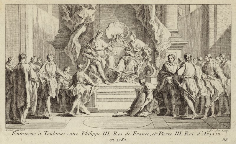 Rencontre à Toulouse entre le roi Philippe III de France et le roi Pierre III d