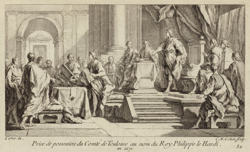 Prise de possession du comté de Toulouse au nom du roi Philippe III de France - Charles Nicolas II Cochin