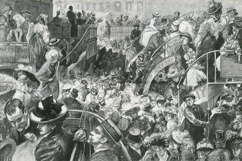 Une station populaire cockney : la foule au pied de Highgate Hill lors du jour férié - Charles Paul Renouard
