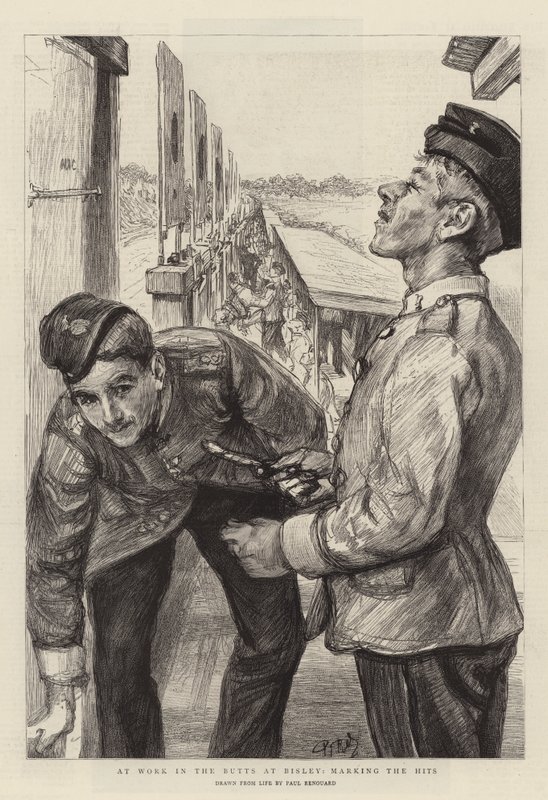 Au travail dans les cibles à Bisley, marquant les coups - Charles Paul Renouard