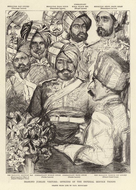 Visiteurs du jubilé de diamant, officiers des troupes de service impérial - Charles Paul Renouard