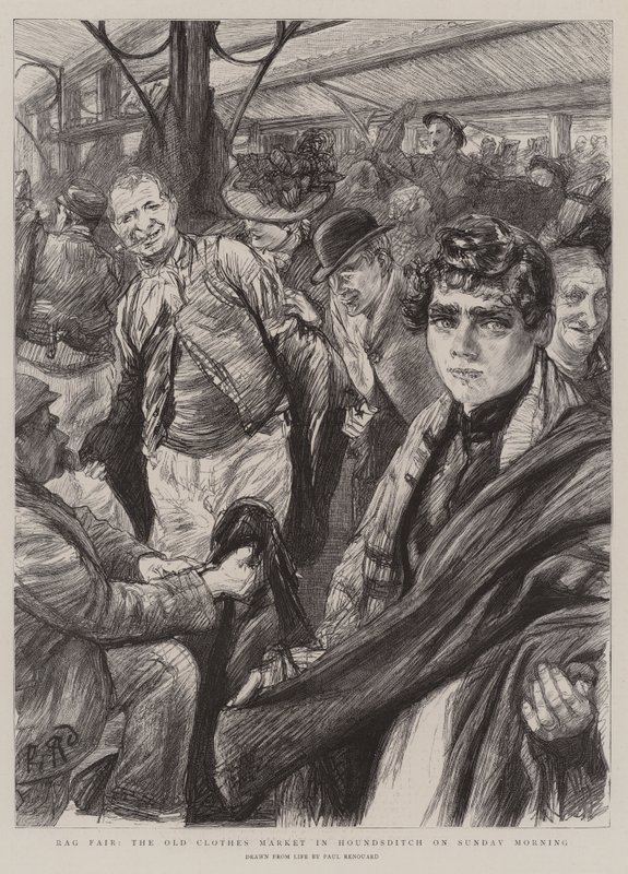 Rag Fair, le marché aux vieux vêtements à Hounsditch le dimanche matin - Charles Paul Renouard