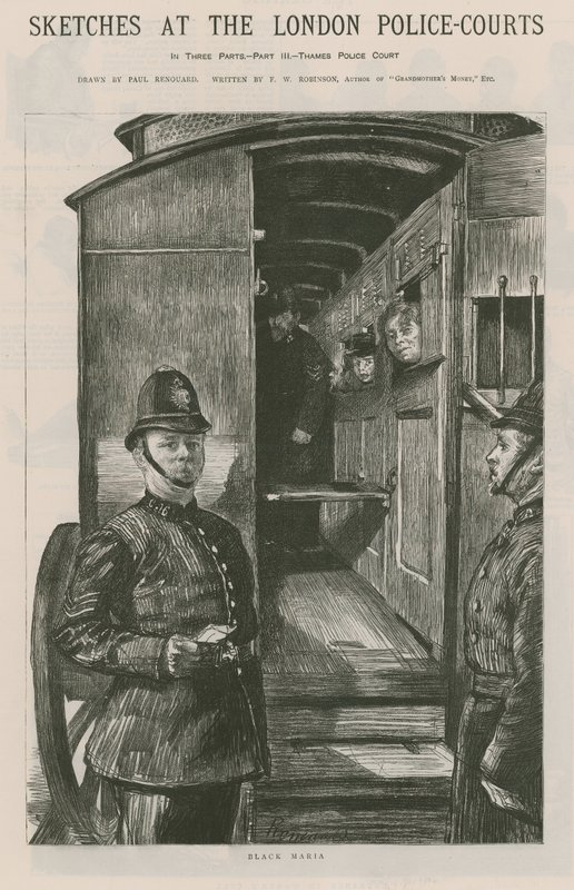 Croquis aux tribunaux de police de Londres - Charles Paul Renouard