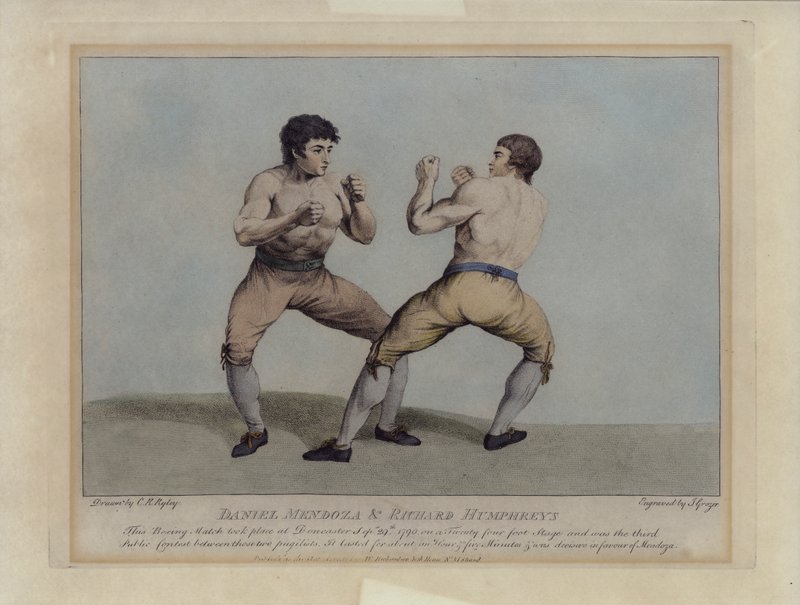 Les boxeurs anglais Daniel Mendoza et Richard Humphreys lors de leur match de boxe le 29 septembre 1790 (gravure) - Charles Reuben (after) Ryley