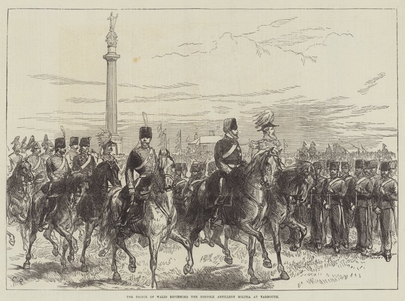 Le Prince de Galles passant en revue la milice d