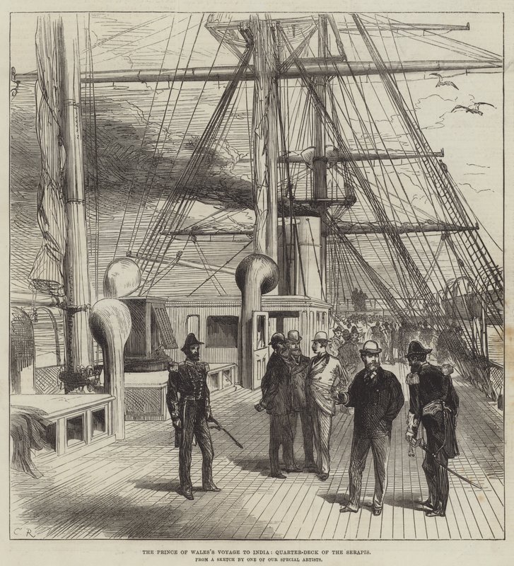 Le voyage du Prince de Galles en Inde, Quart-de-Pont du Serapis - Sir John Charles Robinson