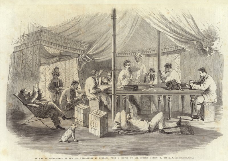La Guerre en Chine - Tente des 15e Punjabis à Pehtang - Charles Wirgman