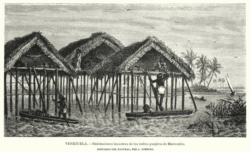 Habitations lacustres des Indiens Wayuu (Guajiro), Maracaibo, Venezuela - Christian Anton Goering