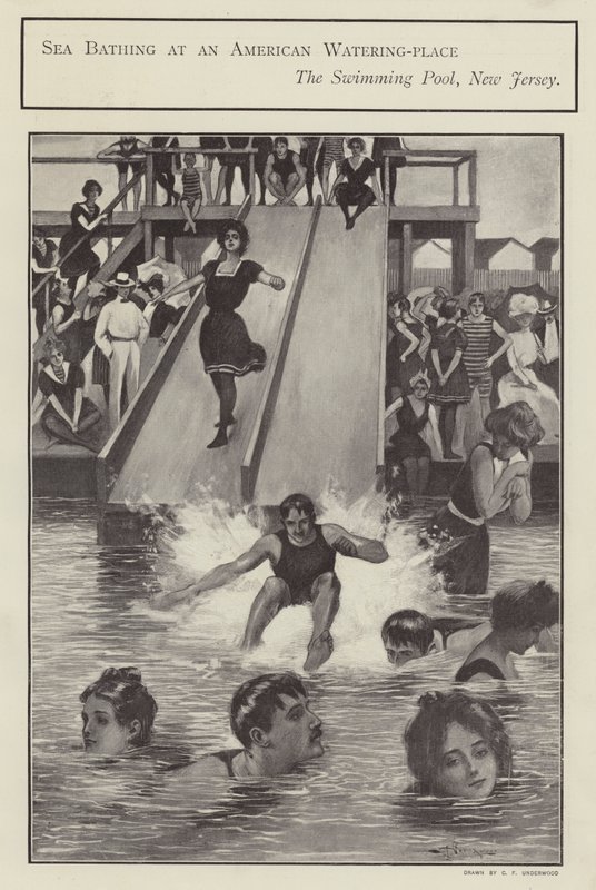 Bain de mer dans une piscine du New Jersey, États-Unis - Clarence F. Underwood