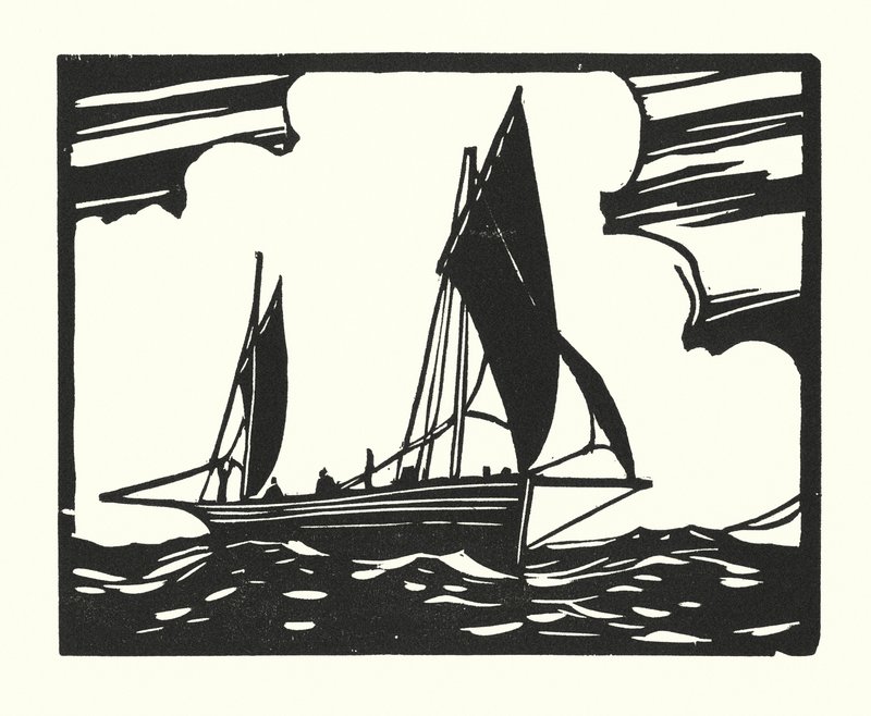 Bateaux de pêche et barges : Lougre clinker-built de Brighton - Cyril A. Wilkinson