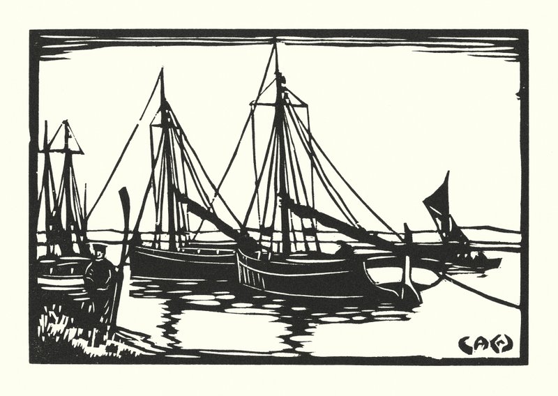 Bateaux de pêche et barges : Leigh Bawleys - Cyril A. Wilkinson
