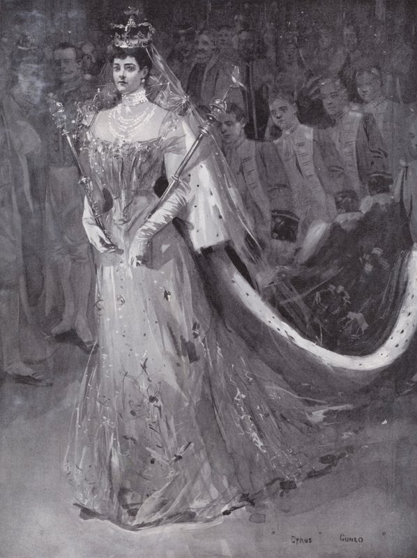 La reine Alexandra quittant l