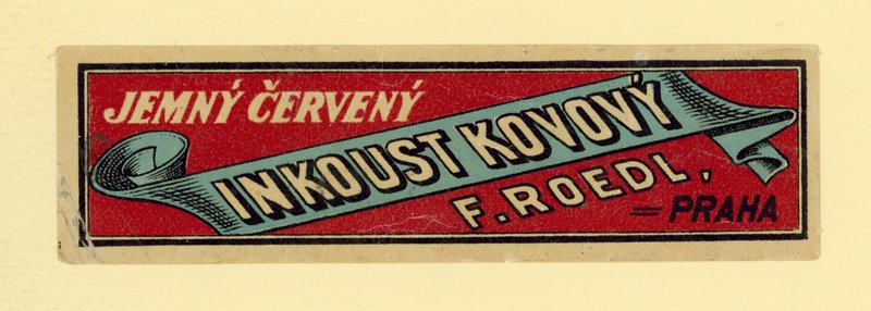 F Roedl encre métallique rouge douce, Prague - Czech School