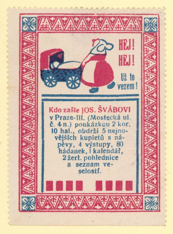 Femme poussant une poussette - Czech School