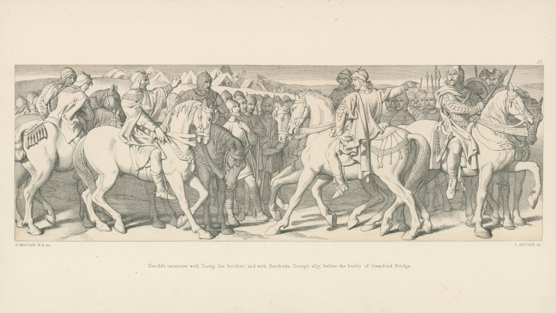 Entrevue de Harold avec Tostig son frère, et avec Hardrada, l