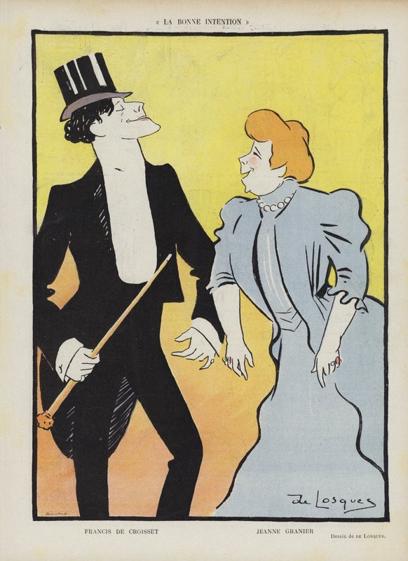 Dramaturge et librettiste français François de Croisset et chanteuse et actrice Jeanne Granier - Daniel de Losques