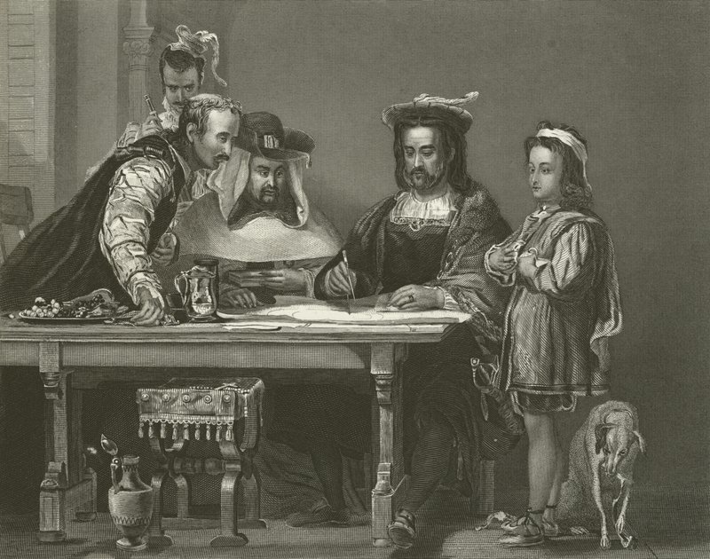 Colomb planifiant la découverte de l