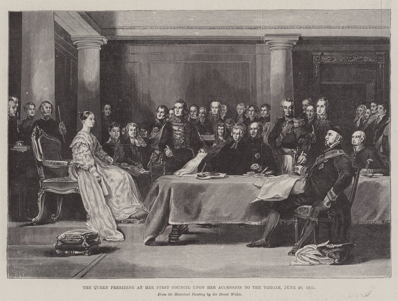 La reine présidant son premier conseil lors de son accession au trône, 20 juin 1887 - David Wilkie