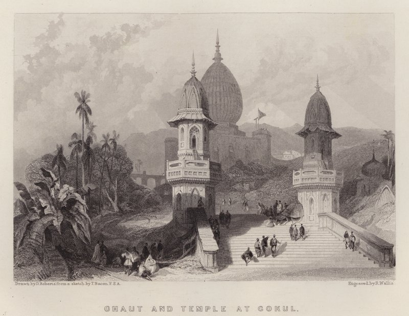 Ghat et Temple à Gokul - David (after) Roberts