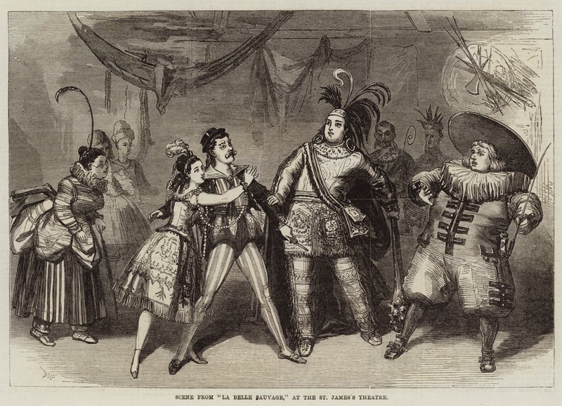 Scène de La Belle Sauvage, au théâtre St James - David Henry Friston