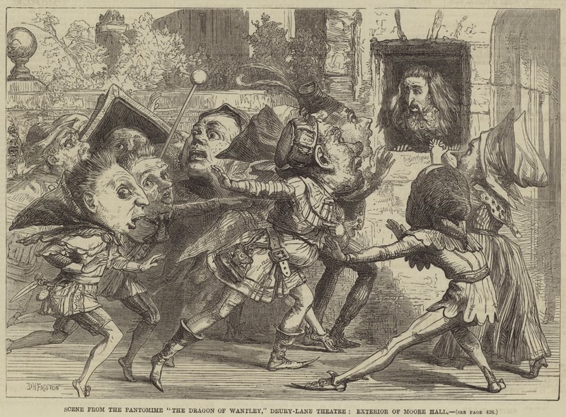 Scène de la pantomime Le Dragon de Wantley, Théâtre de Drury-Lane, Extérieur de Moore Hall - David Henry Friston