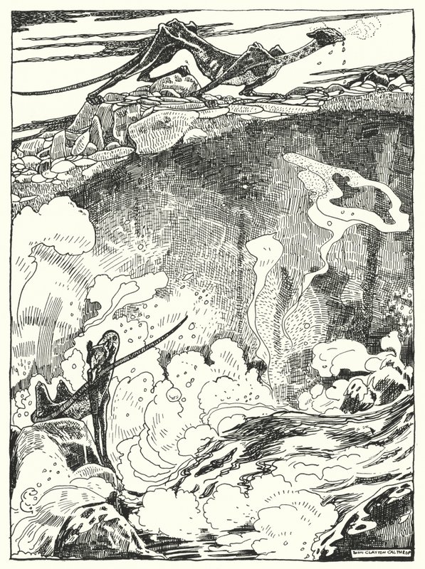"Nous avons vu les chiots de dragon descendre à la piscine pour boire et se nettoyer" - Dion Clayton Calthrop