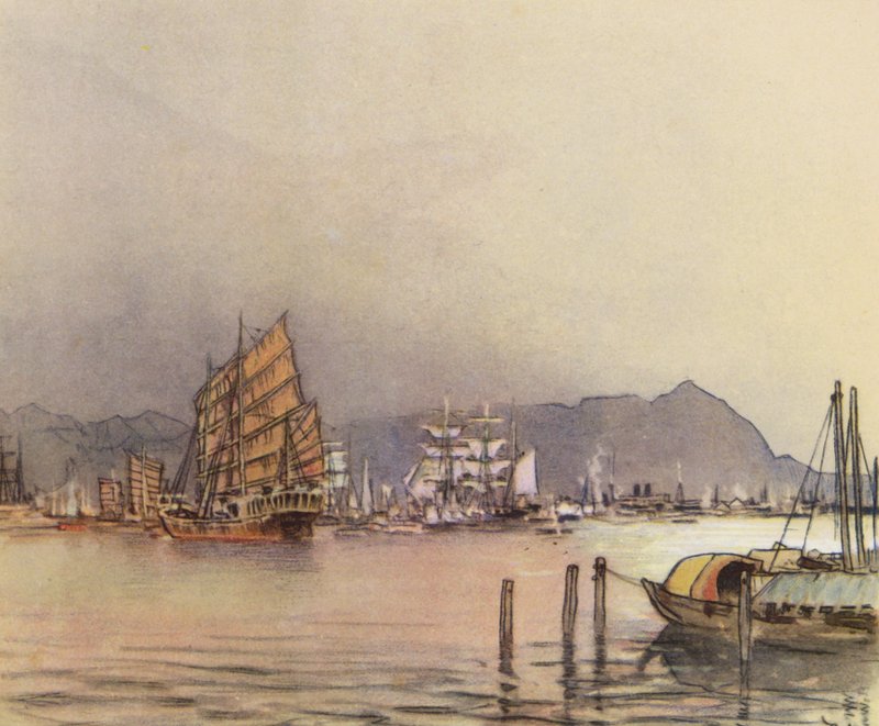 Hong-Kong (lithographie en couleur) - Donald (after) Maxwell
