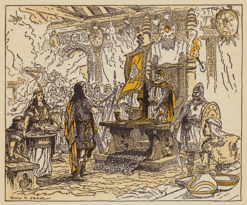 Le roi récompensant Beowulf - Donn P. Crane