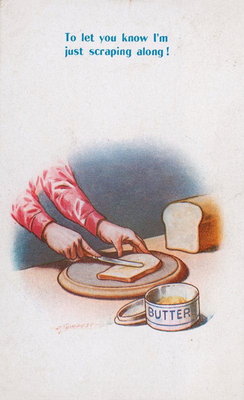Beurre, grattage (lithographie couleur) - Douglas Tempest