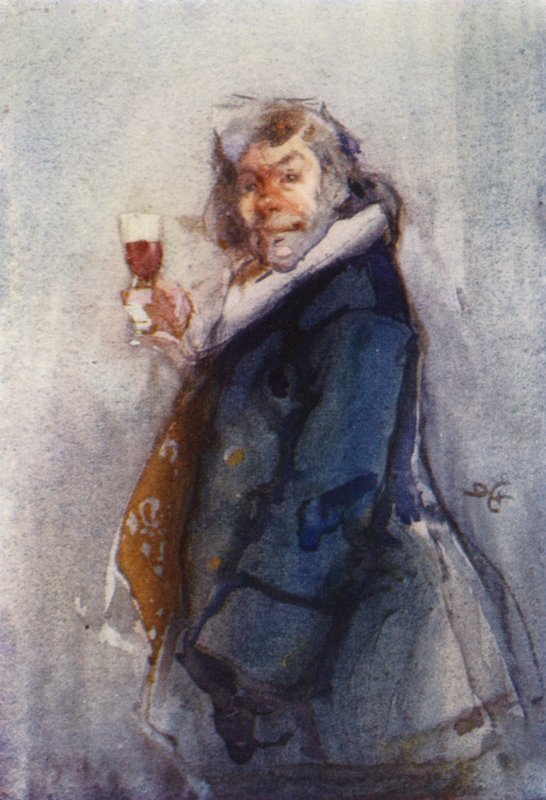 Le Buveur, croquis temporel, London Sketch Club - Dudley Hardy