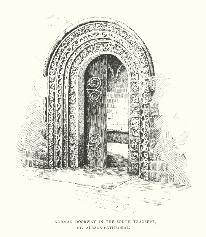 Porte normande dans le transept sud, cathédrale de St Albans - Duncan Moul