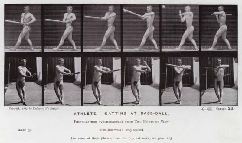 La Figure Humaine en Mouvement : Athlète, frapper au base-ball - Eadweard Muybridge