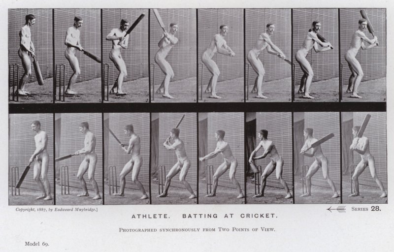 La figure humaine en mouvement : Athlète, battant au cricket - Eadweard Muybridge