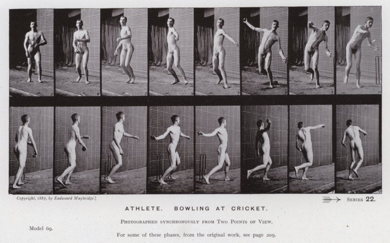 La figure humaine en mouvement : Athlète, jouant au cricket - Eadweard Muybridge