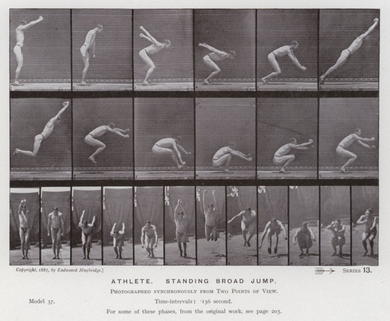La figure humaine en mouvement : Athlète saut en longueur - Eadweard Muybridge